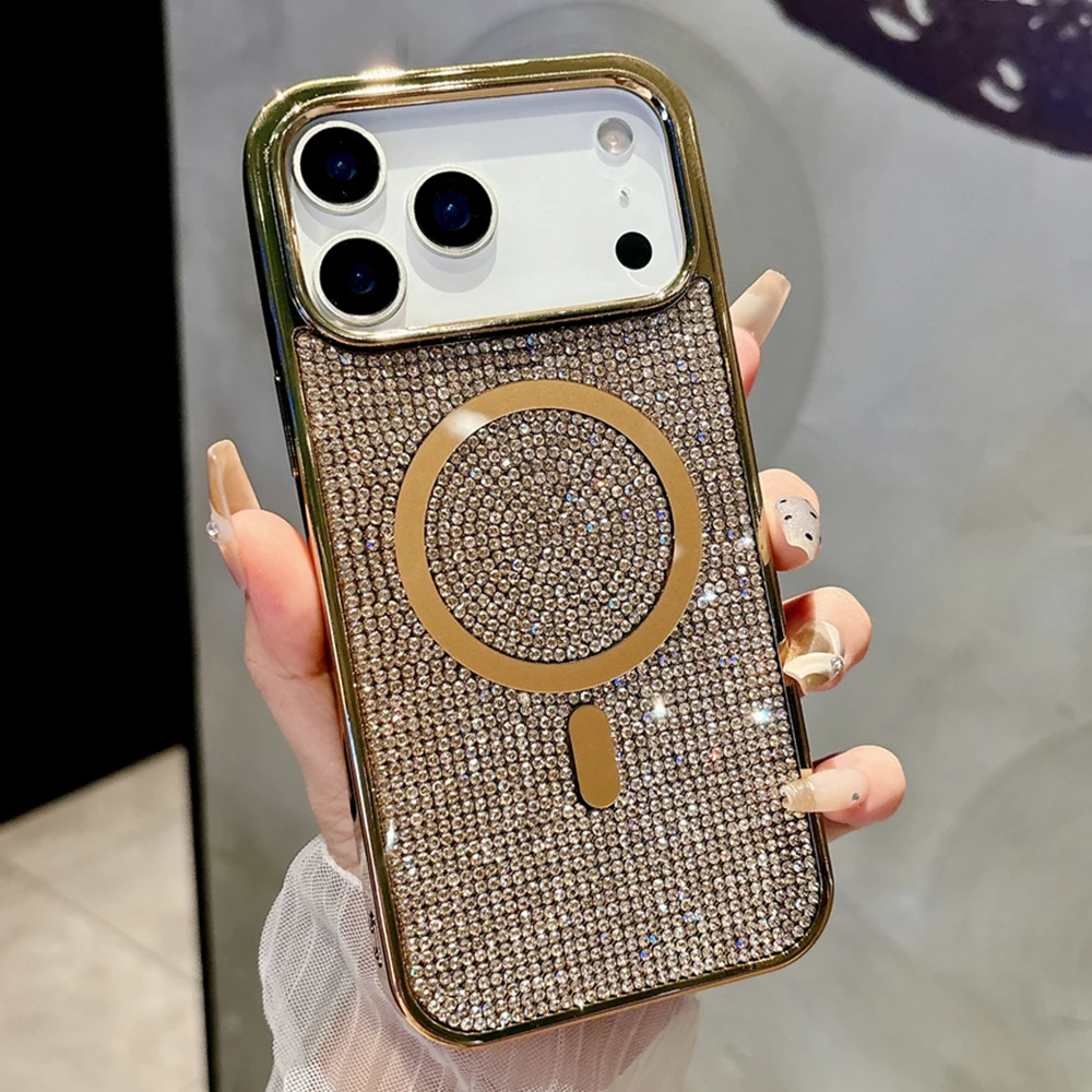 Diamond Bling Glitter Magnetic Wireless Charging Phone Case