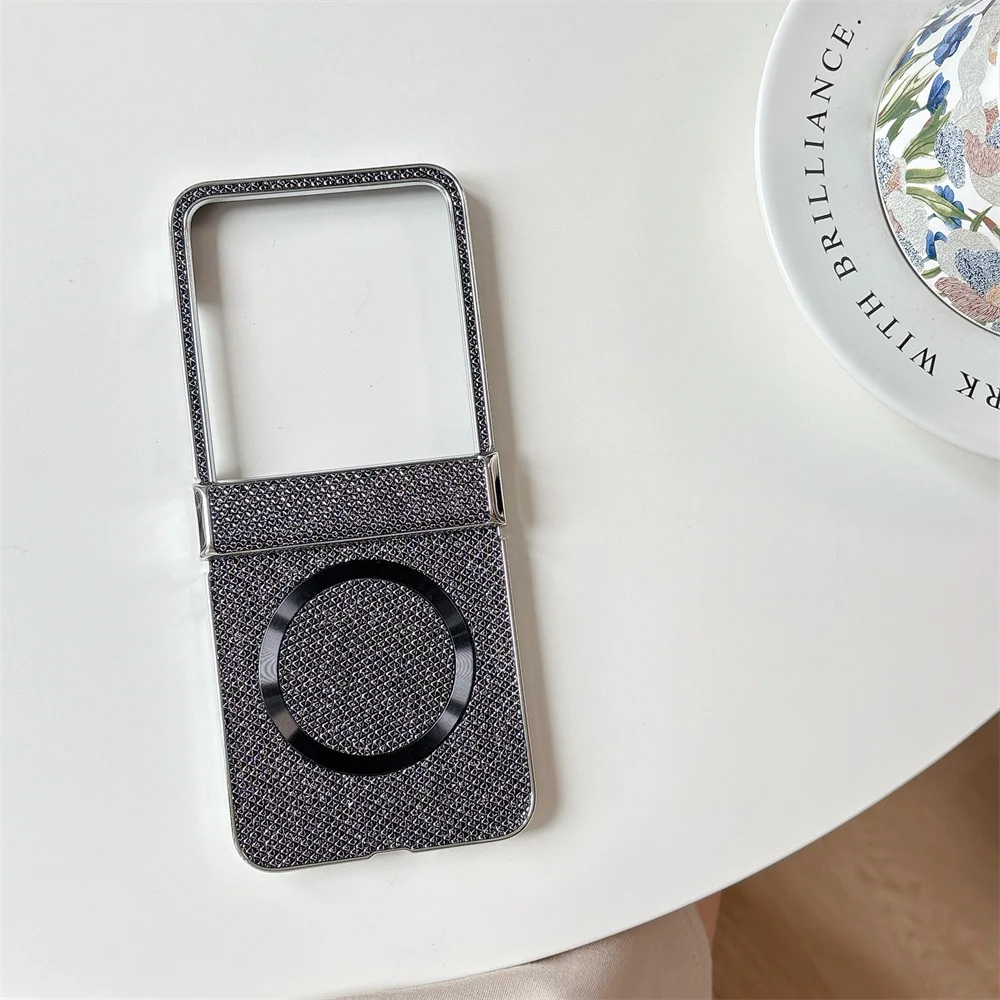 Wireless Charging Magnetic Leather Phone Case with Hinge Protection