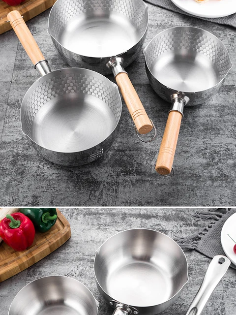 Yukihira Saucepan, Stainless Steel Nonstick Saucepan, Japanese Pan Noodle  Pot Milk Pot With Wooden Handle For Fried Chicken Vegatables Soup, Cooking  Utensils, Kitchenware - Temu