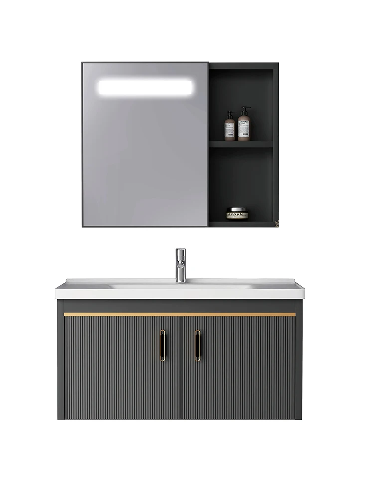 

ZL Bathroom Cabinet Combination Sink Washbasin Cabinet Stone Plate Washstand Integrated Wash Basin