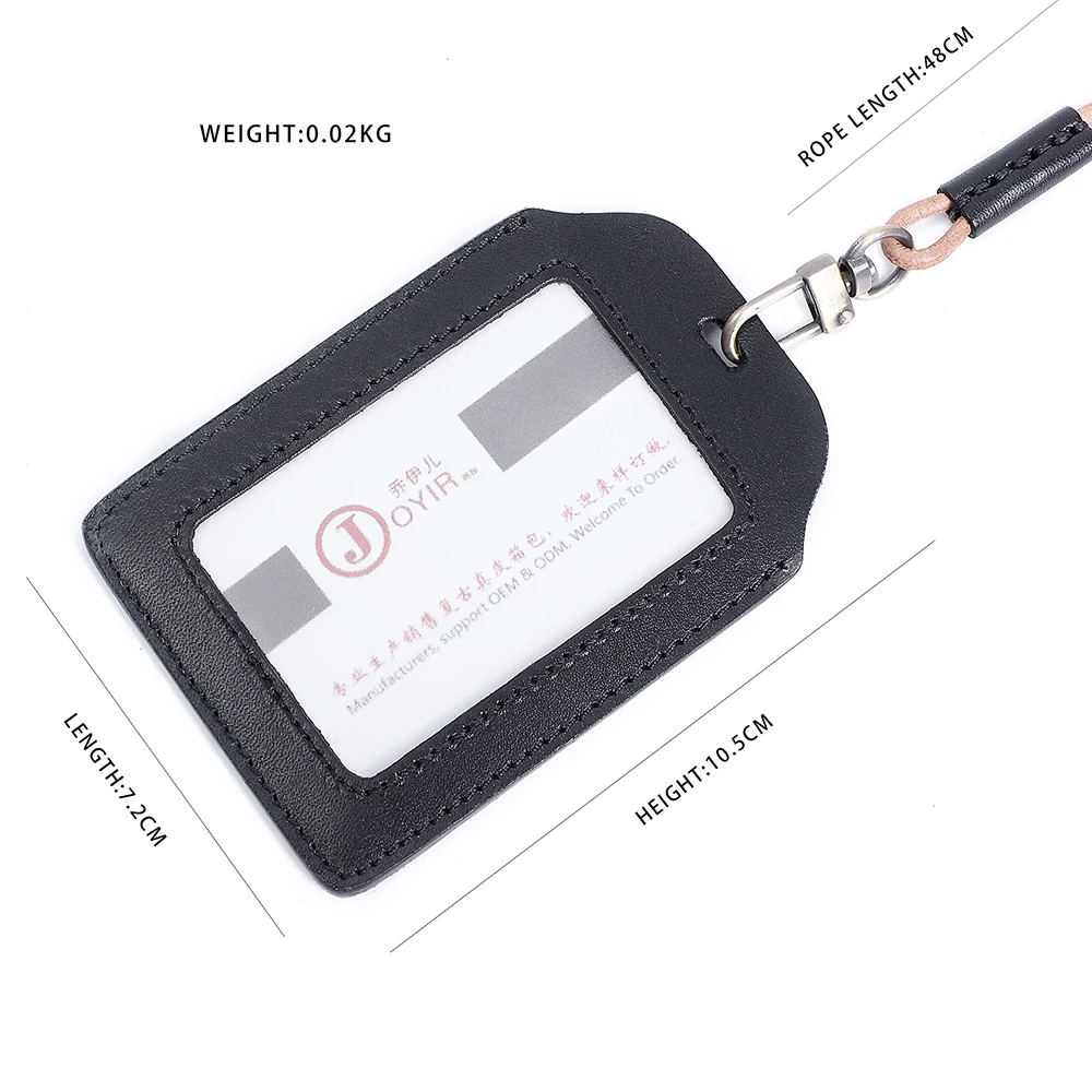 vegetable Tanned Leather Necked Access Card Holder Card Holder Work Card Bag Cowhide Certificate Bag Business Card Bag