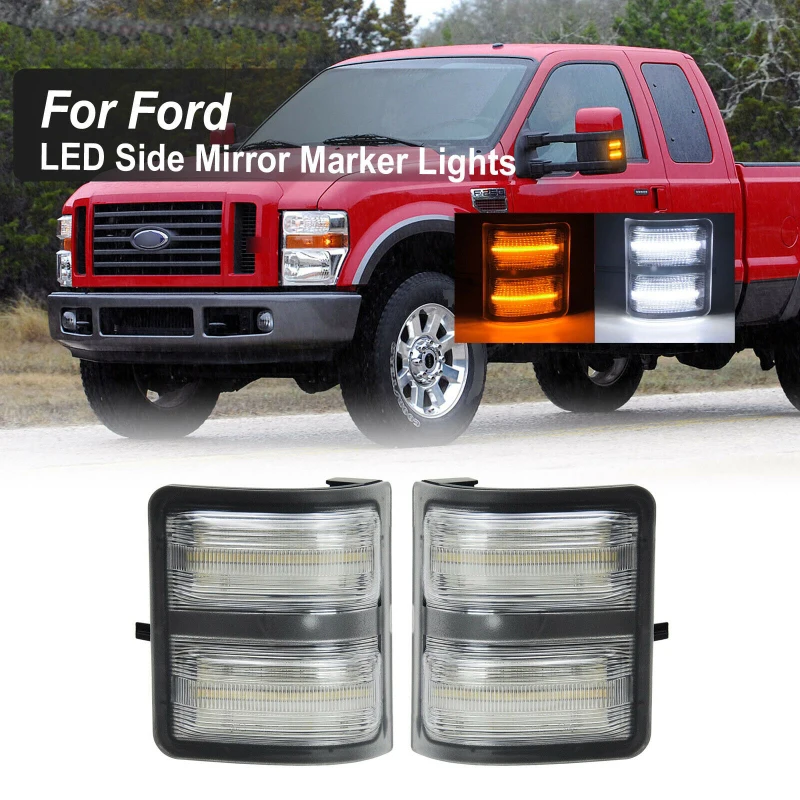 

LED Side Mirror Marker Light Double Color Turn Signal Blinker for Ford F250 F350 F450 F550 2008-2016