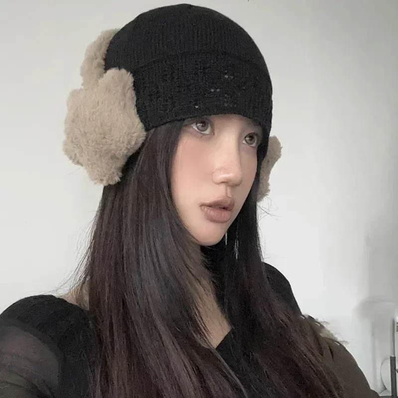 Star Fluffy Ear Muffs Earplugs Cold Protection Woman Ear Cover Solid Plush Earmuffs Warm Headphones Girl Accessories Gifts warm earmuffs fur earmuffs