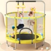 Indoor Trampoline for Kids Ages 1-8, 55" SmallOutdoor Toddler Trampoline with SafetyEnclosure Net, No-Gap Safe Design 1