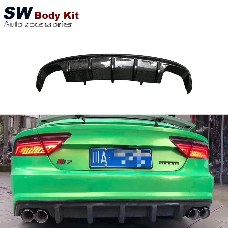 

Carbon Fiber MTM Style Rear Diffuser For Audi A7 S7 2011-2018 Upgrade Modification Rear Bumper Splitter Lip Diffuser Cover Trim