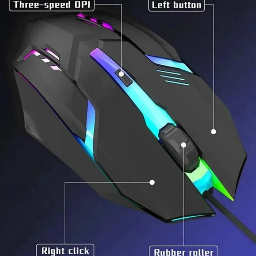 USB RGB 호흡 조명 효과 게임용 마우스 유선 마우스 전문 광학 유선 마우스 컴퓨터 노트북 PC 홈 오피스용