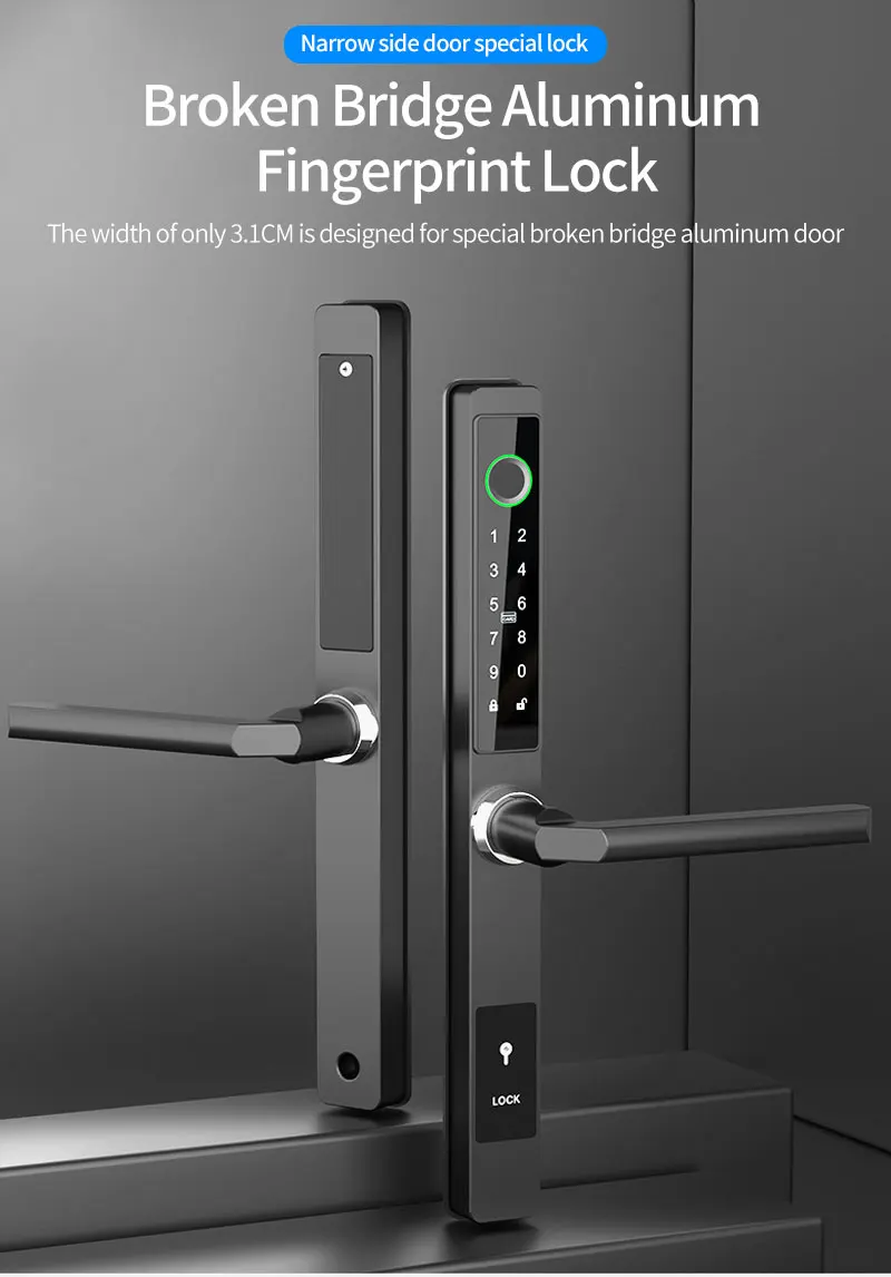 Waterproof Sliding Door Smart Lock TTLock App Fingerprint Digital Code RFID Card