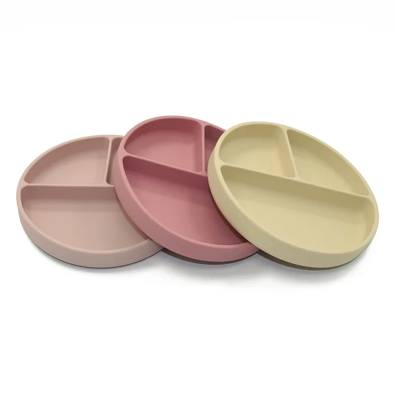 BPA-free Food Grade Anti Slip Kids Feeding Plate Baby Silicone Suction Plate 4