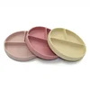 BPA-free Food Grade Anti Slip Kids Feeding Plate Baby Silicone Suction Plate 4