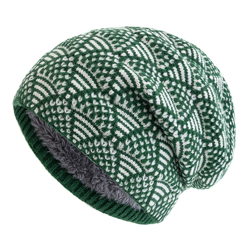 New Women Winter Hats Female Slouchy Beanie Hat Plush Lined Warm Knitted Hats