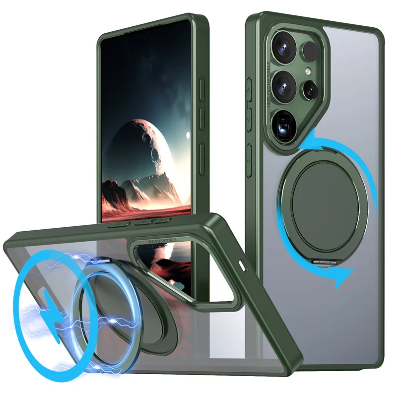 Magnetic MagSafe Rotating Shockproof Phone Case with Bracket