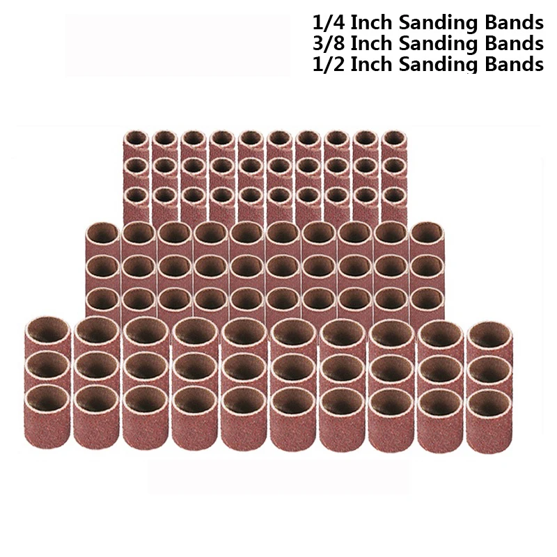 Schleiftrommel-Set, 1/4 3/8 1/2 Zoll Schleifdorn für Dremel-Rotationswerkzeuge, Schleifwerkzeuge, Schleifbänder zum Entrosten der Oberfläche – Detail 1