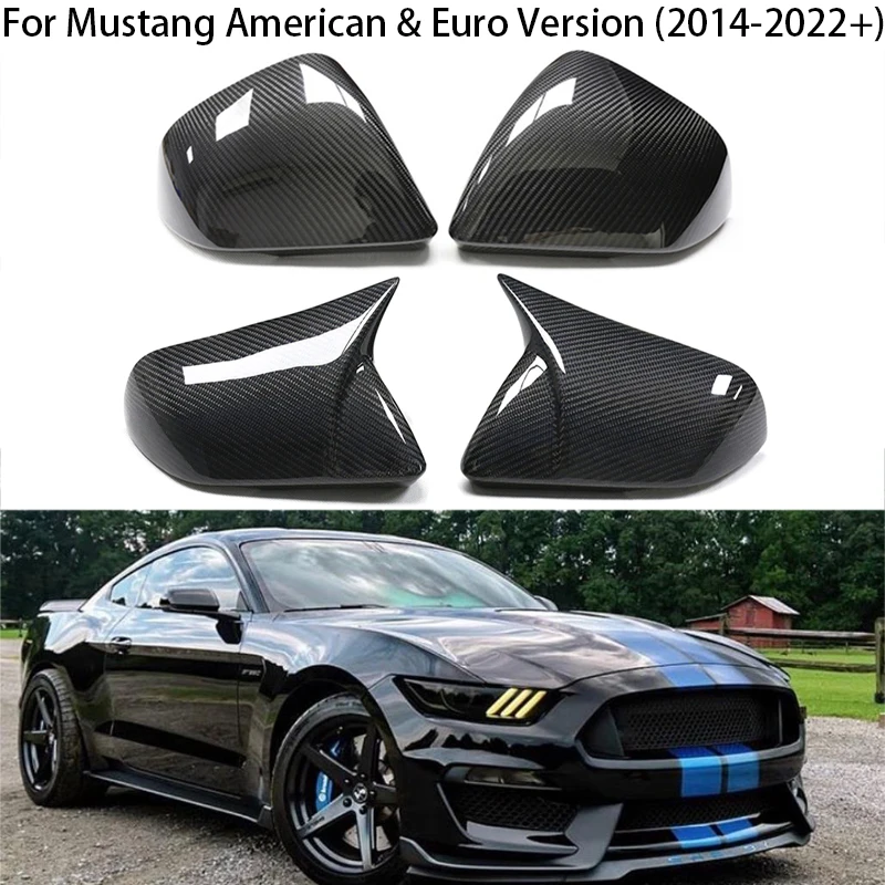 

Europe & America Model For Ford Mustang 2015-2022 Dry Carbon Fiber Car Rearview Mirror Cover Caps accessories for vehicles