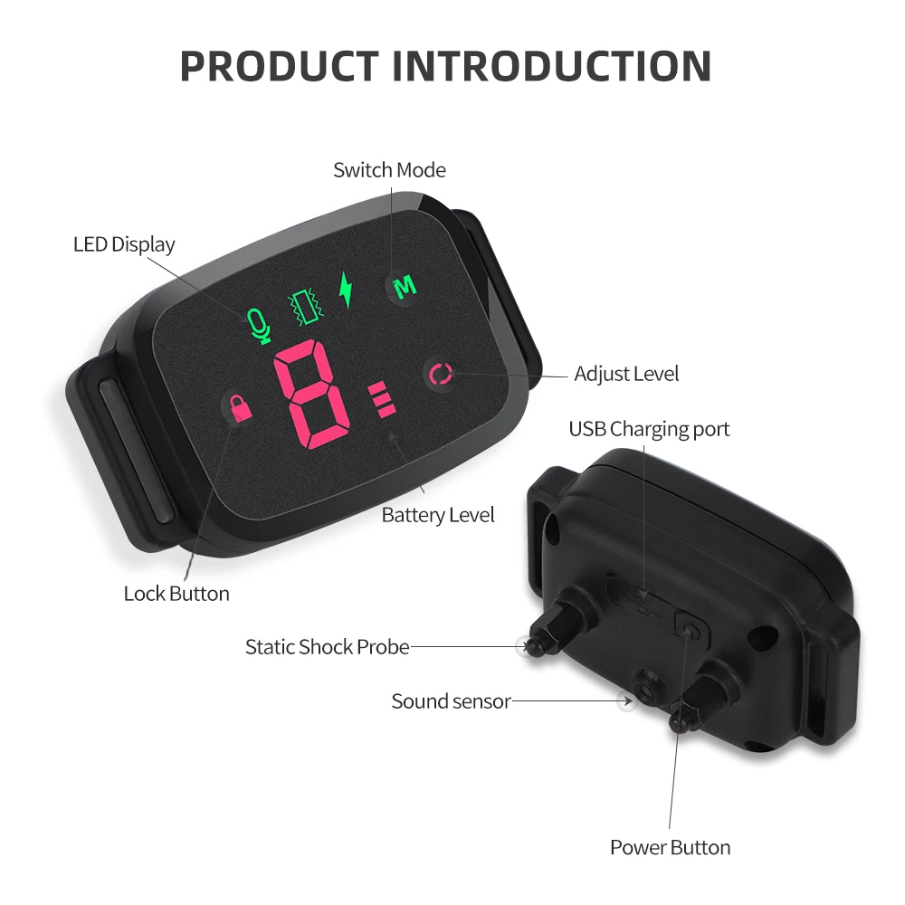 Smart HD Digital Display Dog Training Collar with Automatic Bark Control - Enhanced Training with 4 Modes