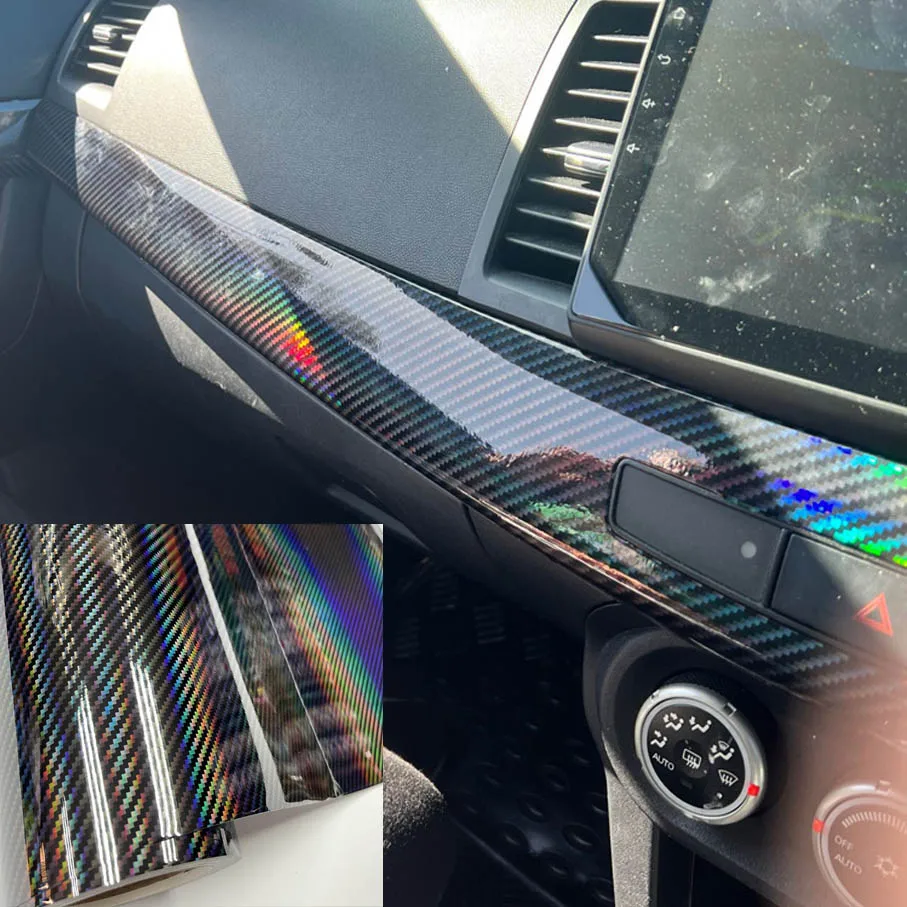 Holographic Laser Chrome Iridescent Vinyl Film Car Wrap Silver Mirror  Radium Special Fabric Colorful Decor Stickers Car Styling