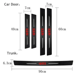 Audi Logo Carbon Fiber Door Sill Protector Stickers - 4Pcs - Car Door (For -GTI)
