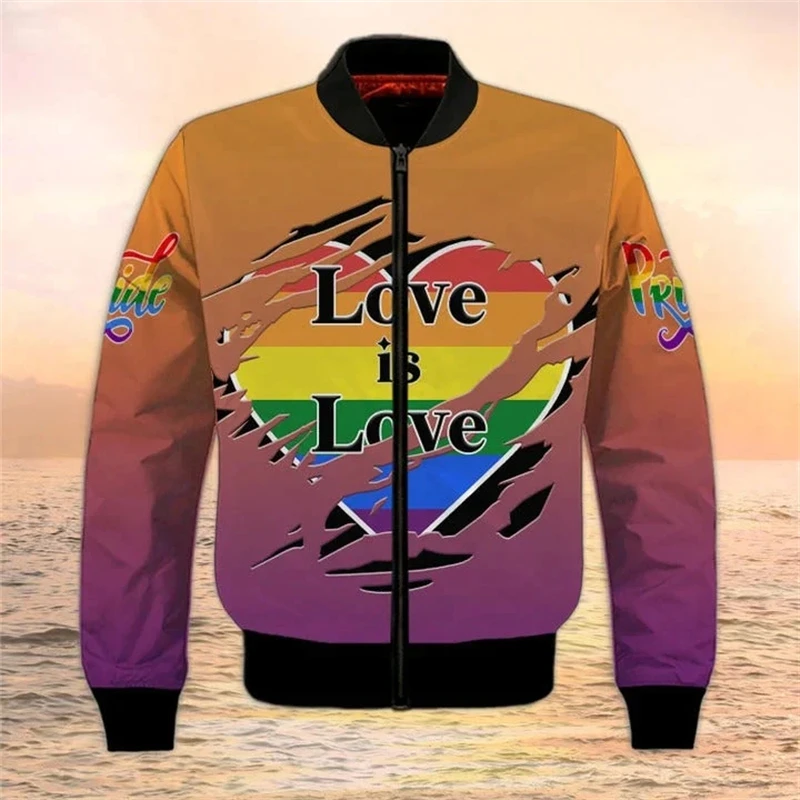 thumbnail image 1 of Nueva chaqueta bomber con estampado lésbico Lgbt para hombre y mujer, chaqueta bomber para hombre y mujer, abrigo de manga larga con bolsillos y cremallera, chaquetas de primavera, 1 of 5