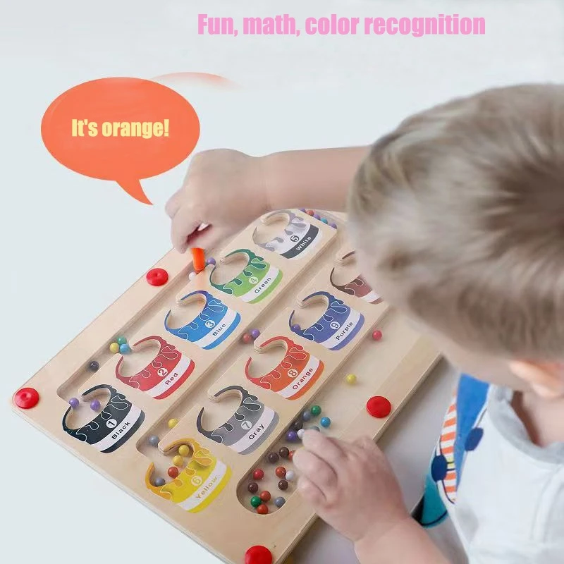 Jouet Montessori pour enfants, stylo magnétique, jeu de balle mobile, planche de tri et de comptage, entraînement moteur fin, jouets mentaires oriels