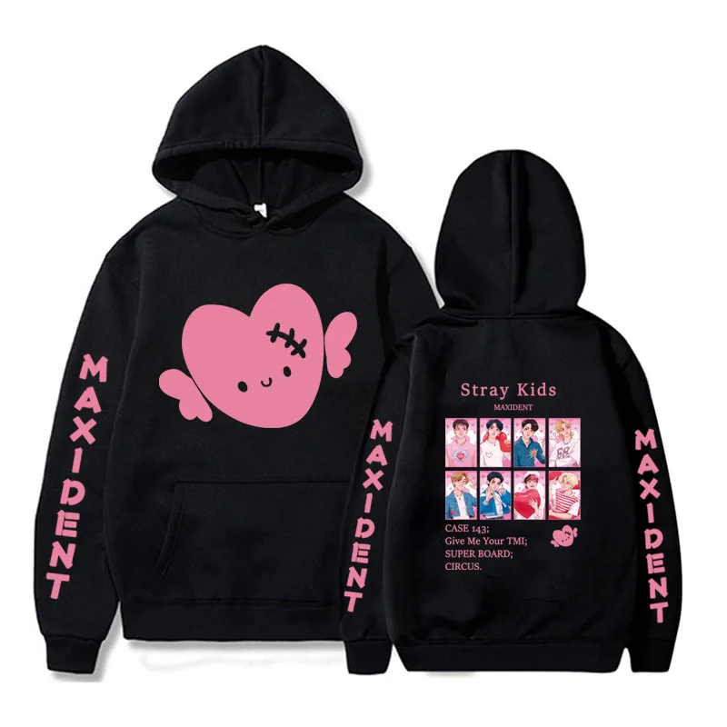 

Harajuku Stray Kids Print Loog Sleeve Hoodie Sweatshirt Case 143 Hip Hop Top