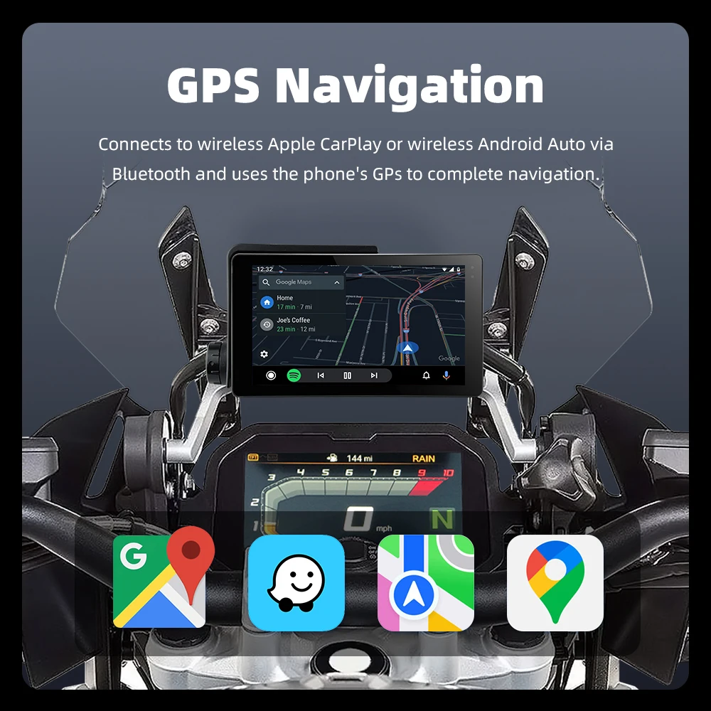 EKIY 6.5인치 오토바이 GPS 오토바이 카플레이 스크린 BMW R1200GS ADV/ R1250GS ADV 무선 카플레이 안드로이드 오토 지원