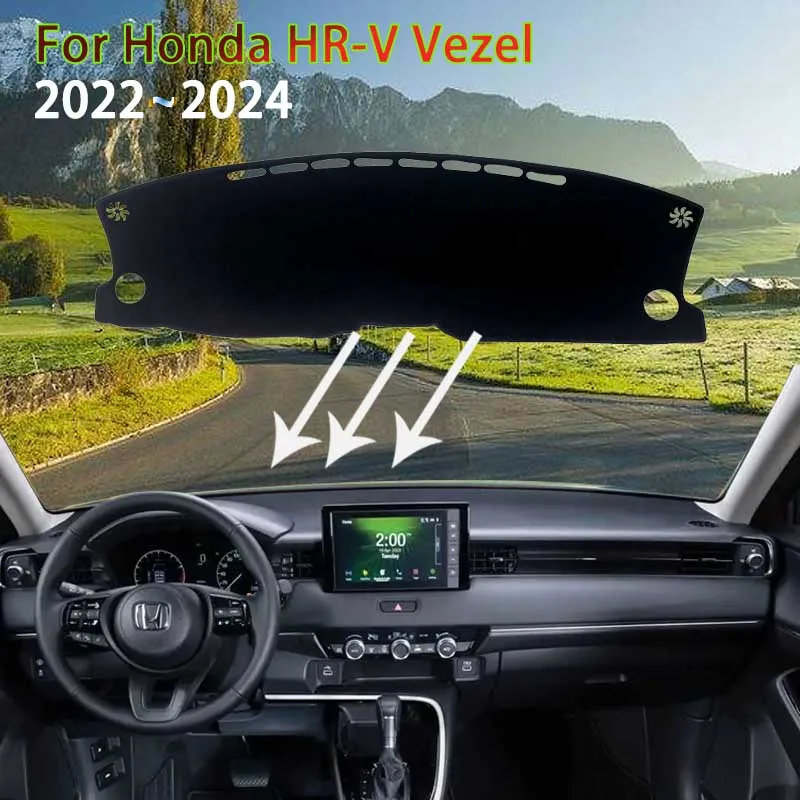 Nijakise Tableau Bord Couverture pour Honda HR-V 2016—2018 Vezel 2014—2018  Couverture de Tableau de Bord de Voiture éviter la lumière Pad Tableau de  Bord Tapis Tapis Accessoires : : Auto et Moto