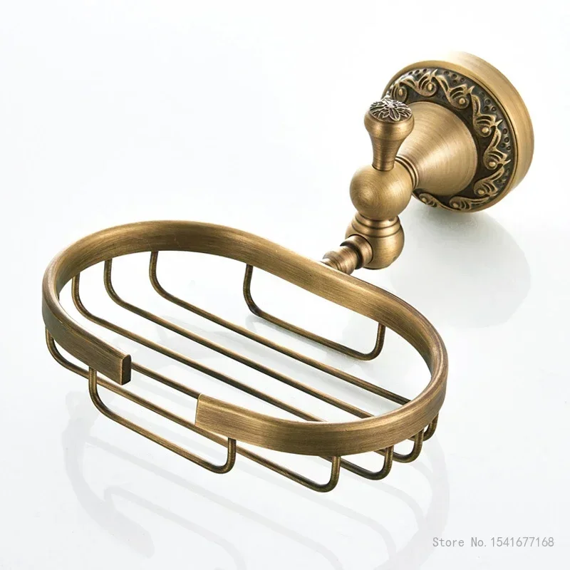 Bronze Colour Drainage Soap Box, Copper Creative European Style Home Bathroom Supplies Tray, Wall Mounted Storage Soap Rack, 1Pc