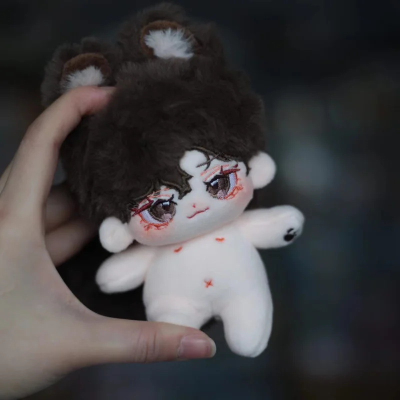 

Limited 10cm Cute Doll Short Soft Rabbit Fur Day & Night Twins with Animal Ear Tail Plush Doll Toys Gift