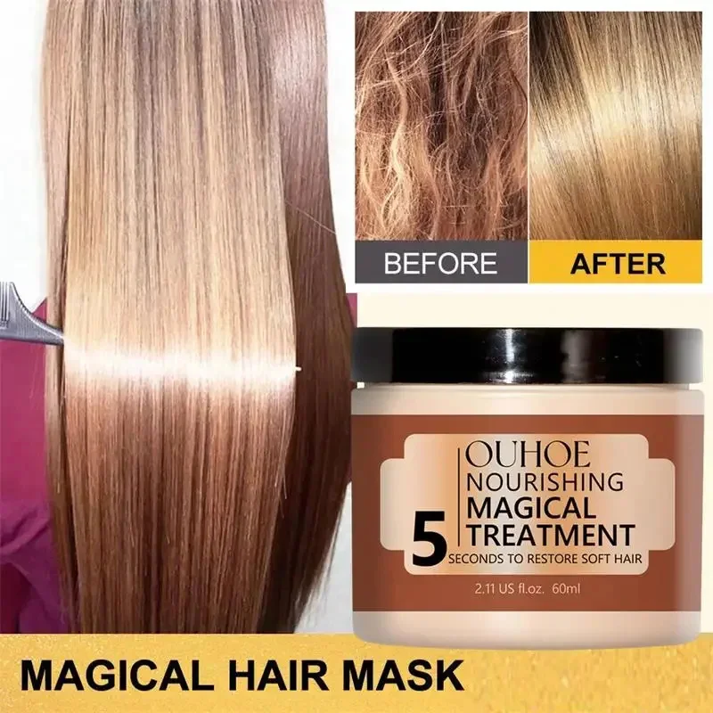 

Magical Keratin Hair Mask For Maltreated Hair Pro Repair Damaged Frizz Tangles 5 Second Soft Smooth Nourish Straighten Hair Care