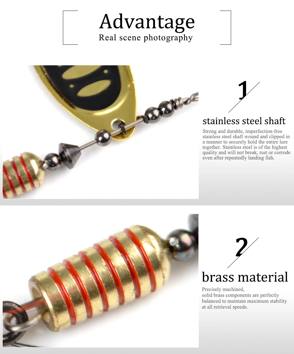 Description Picture 5 of itemFTK 7.5g 12g 17.5g Metal Spinner Bait With Treble Hooks Hard Arttificial Bait Fishing Lure Pike Bass