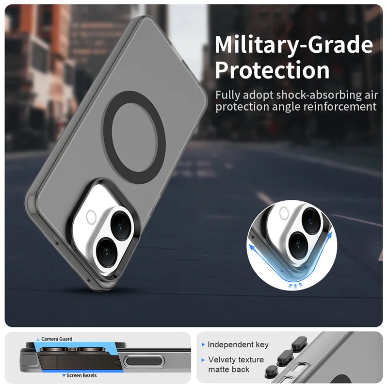 Magnetic Wireless Charging Case with Transparent Back and Candy Colors