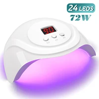 72W UV Nail Lamp Professional 24 LEDs Nail Dryer with 3 Timer Settings Quick-drying Manicure Lamp for Curing All Nails Gel 1