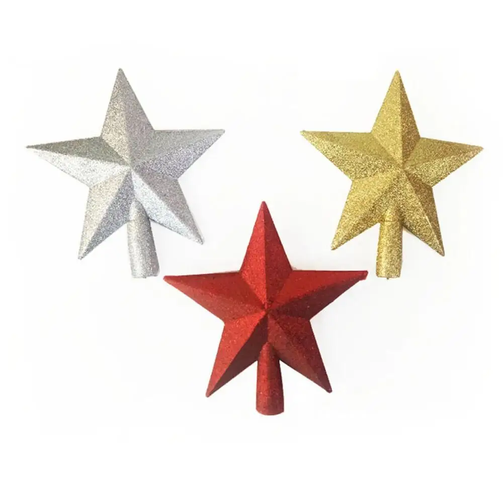 

Christmas Ornaments 15/20Cm Shiny Gold Powder Five-Pointed Star New Year Ornaments Christmas Tree Top Star