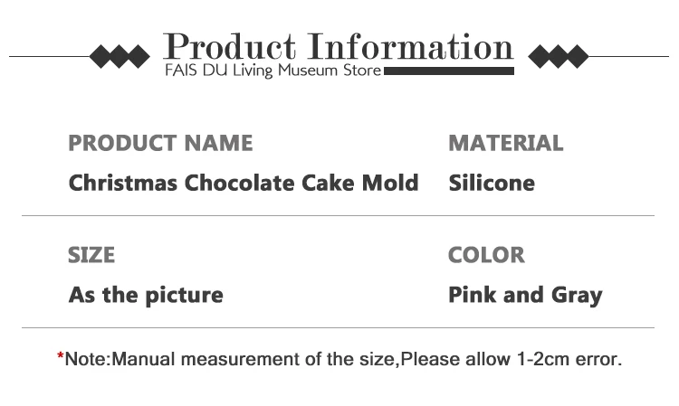FAIS DU Weihnachten Schokolade Süßigkeiten Pudding Geleeform DIY Silikon Backform Epoxidharz Kuchenform Wachsflasche Zuckerform – Detail 1