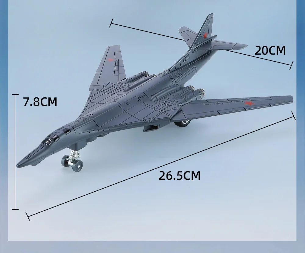 Modèle Avion Russe TU-160 En Alliage – Échelle 1/200, 27 Cm, Avec Support, Décoration - 5
