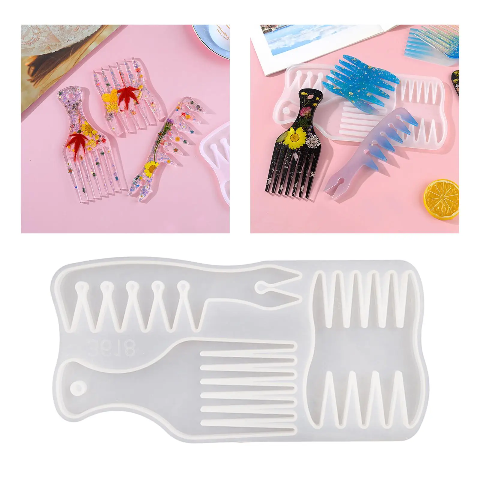 

Epoxy Comb for Resin, Comb for Casting, DIY Hairdressing Comb , for Oil Hair Curly Hair Making Accessories