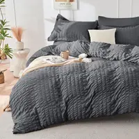 HYMOKEGE Queen Comforter Set Seersucker 7 Pieces, All Season Luxury Bed in a Bag for Bedroom, Bedding Set with Comforters 2