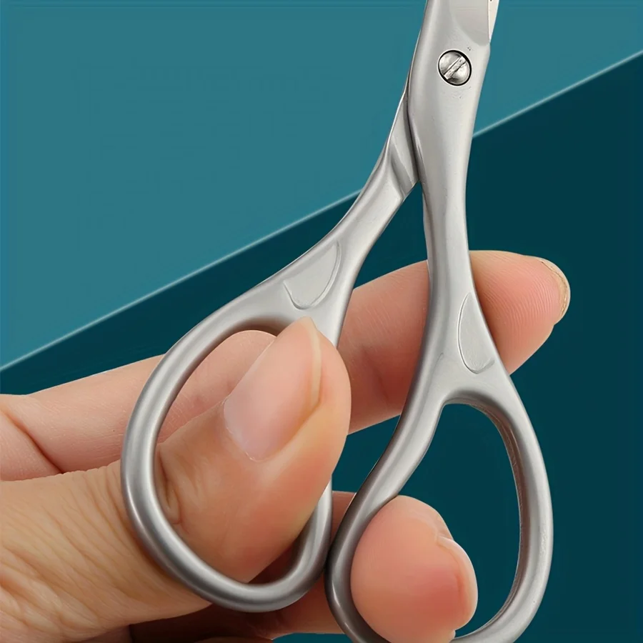 1/2 Stück professionelle Nagelknipser aus Edelstahl mit gebogenen Klingen, präzises Trimmen für Augenbrauen, Wimpern, Maniküre-Werkzeug – Detail 5
