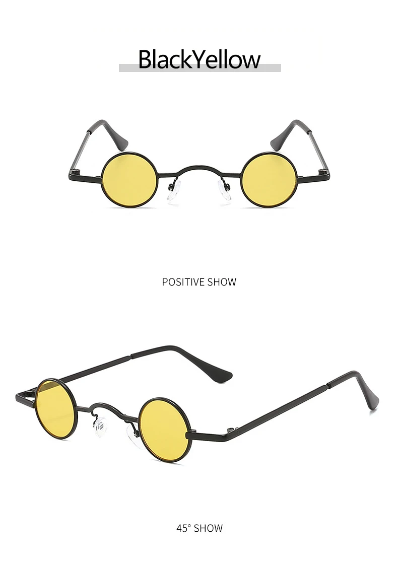 Beliebte Retro-Sonnenbrille im Mini-Format, rund, geeignet für Männer und Frauen, im Punk-Stil und mit lustigem Design.1059 – Detail 18