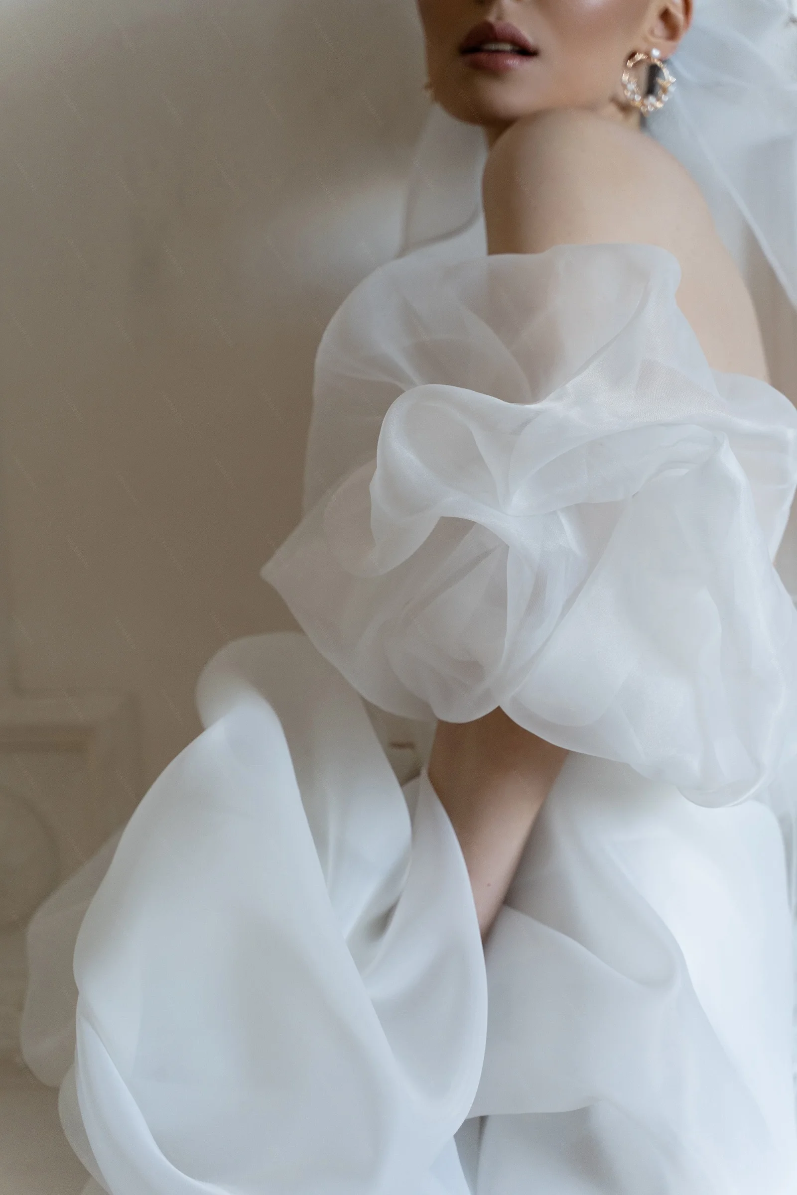 Organza Puff Sleeves Detachable Short for Bridal Wedding Chic Boho wedding sleeve accessories