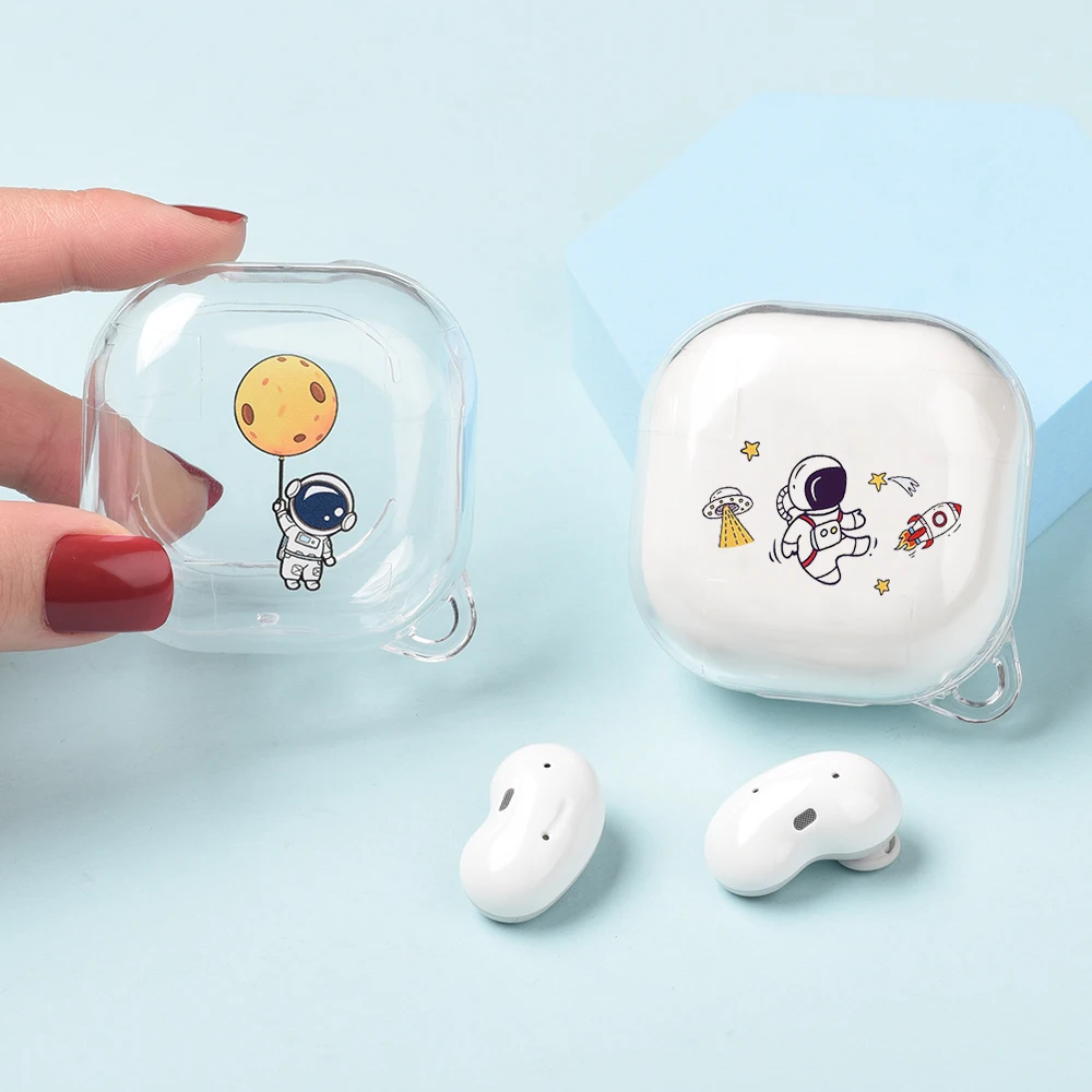 Custodia Trasparente Astronauta Per Samsung Galaxy Buds 2 Pro Live Fe Case Hard Platic Cover Trasparente Galaxy Buds Live 2Pro Case Funda