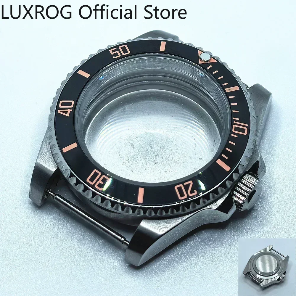 Stainless Steel 40MM Black Blue Ceramic Insert Watch Case