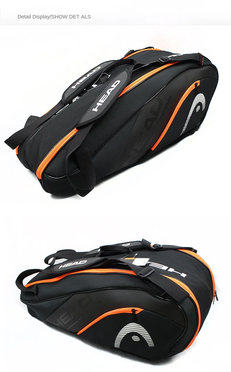 Original HEAD Tennis Racket Backpack Tennis Bag 6-9 Tennis Racquet Bag Padel Tenis Raquete Badminton Beach Paddle Package Male