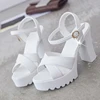 Women Fish Mouth Platform High Heels Wedges Buckle Sandals Shallow Hollow Open Toe Shoes Woman Party Footstep Office Pumps