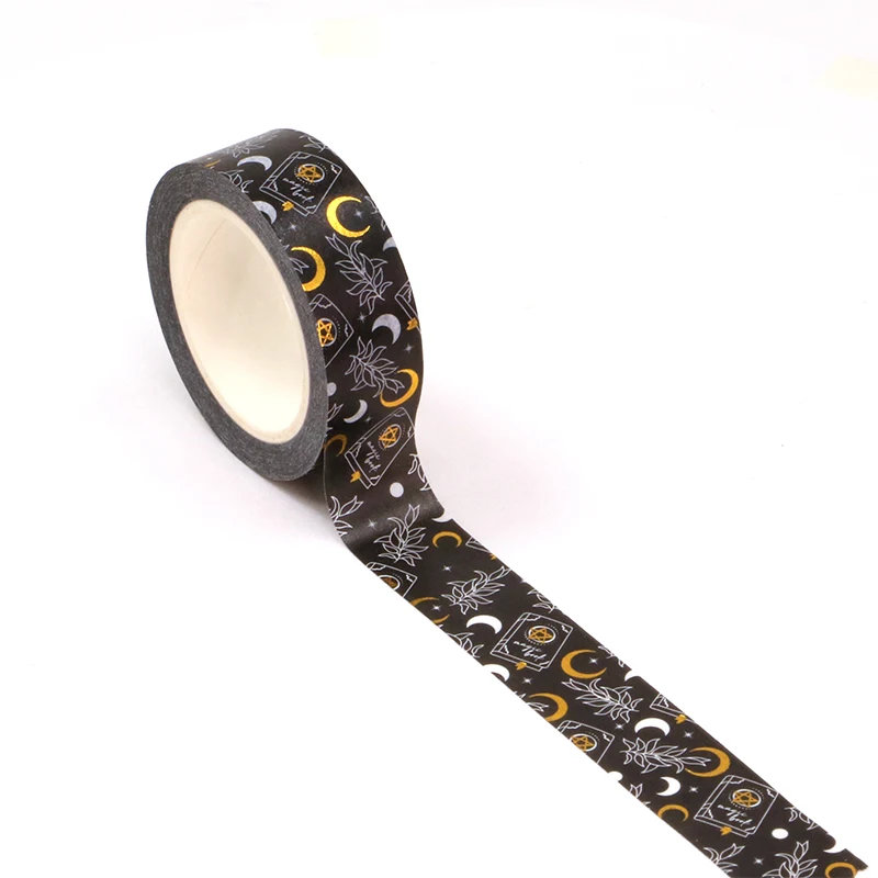 

New 1PC 15mm*10m Foil Halloween Magic books & Stars Washi Tape Stationery Scrapbooking Photo Album Adhesive Masking Tape sticker