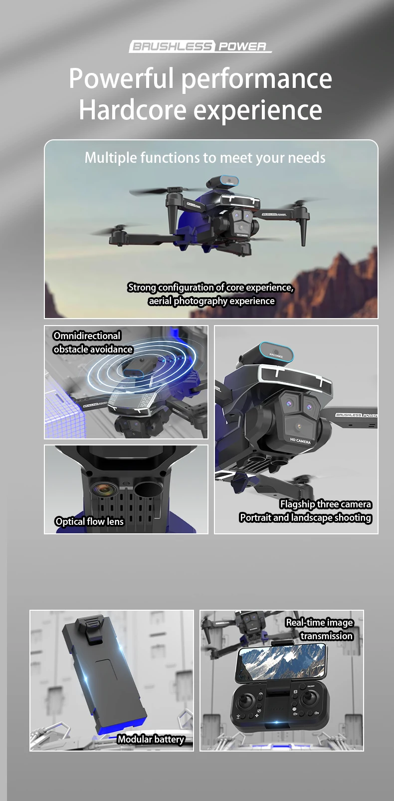 New H3 Drone 8K Professional Triple Camera 4K ESC WIFI FPV Obstacle Avoidance Four Axis Folding RC Aerial Photography Sell Apron