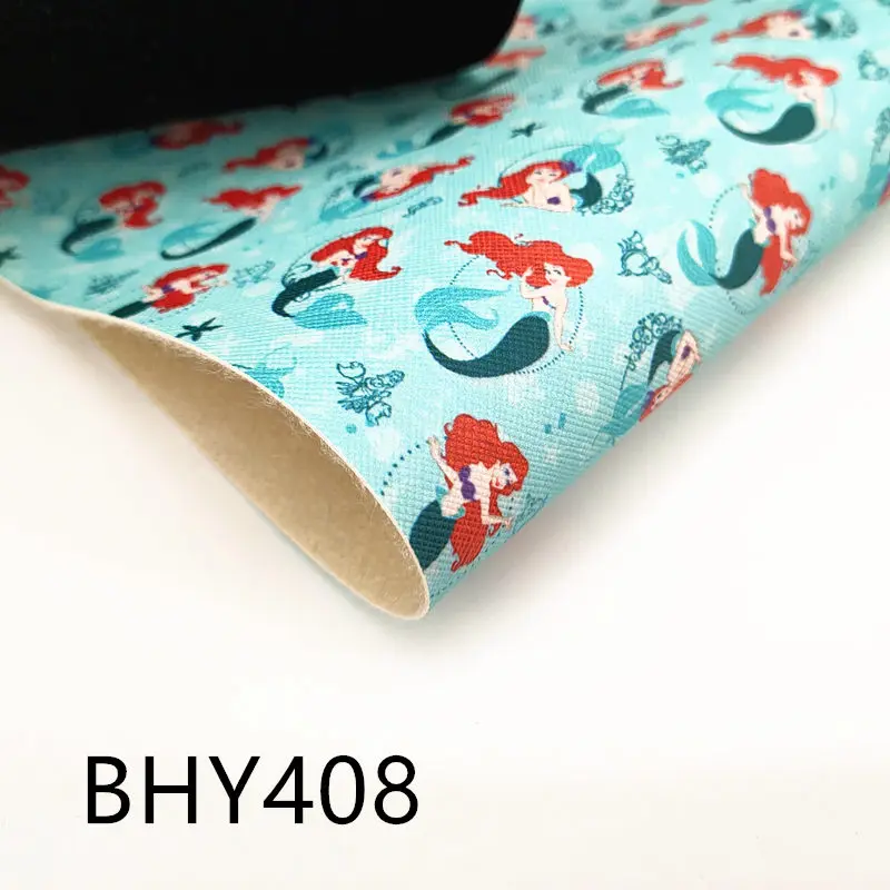 A4 20*33CM cartoon  print faux synthetic leather sheet vinyl fabric for DIY accessories 707 