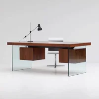 Work Organiser Office Desk Glass Drawer Big Modern Wooden Reading Table Reception Executive Writing Mesa De Escritorio Furniture