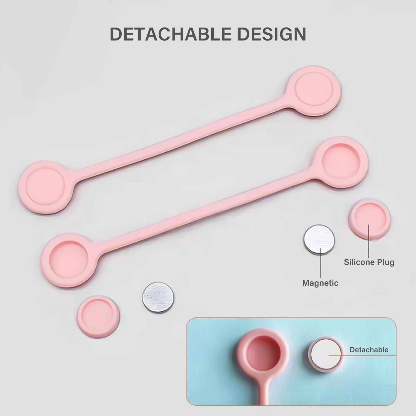 Cable Ties Reusable Magnetic Cable Ties Cord Organizer Silicone Magnetic Cord Ties for Bundling Stuff Book Marker Fridge Magnets