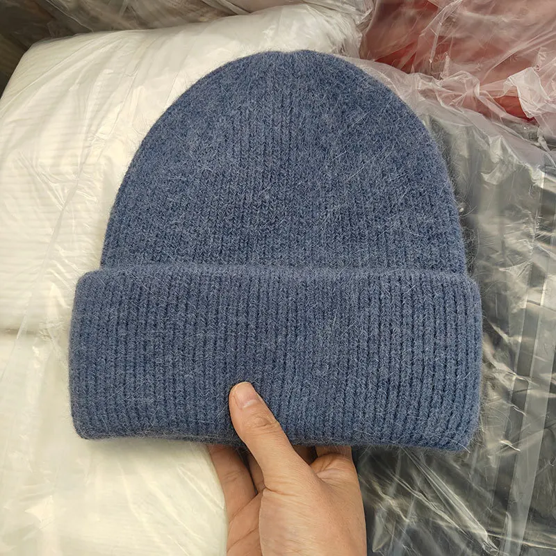 Winter Hüte Für Frauen Männer Unisex Mützen Luxus Kaninchen Fell Thermische Hut Weichen Dicken Warm Halten Casual Motorhaube Baggy Cap Neue – Detail 6