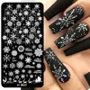 1PC Ribbon Bowknot Nail Stamping Plates Snowflake Lace Print Stainless Steel Manicure Stencil Winter Christmas Nail Art Template 3
